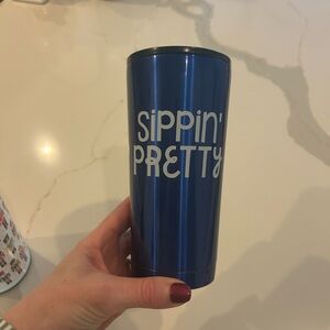 Blue Tumbler with Sippin' Pretty Design